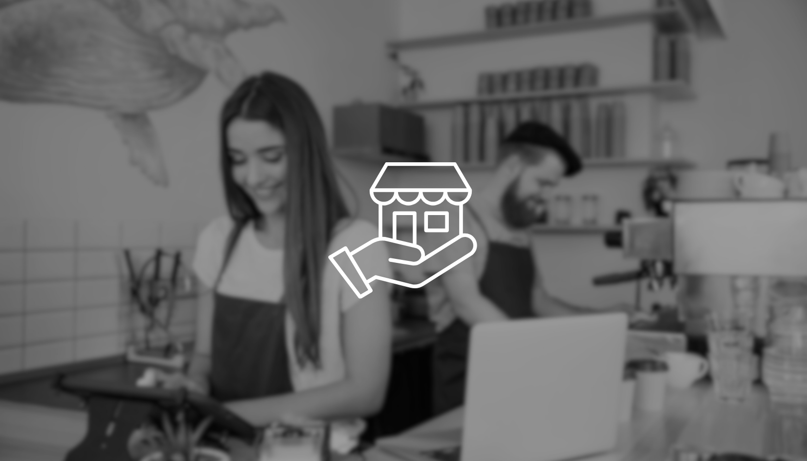 Das Titelbild für den Blogbeitrag "ERP für kleine Unternehmen" mit einem Icon für Unternehmen darauf.